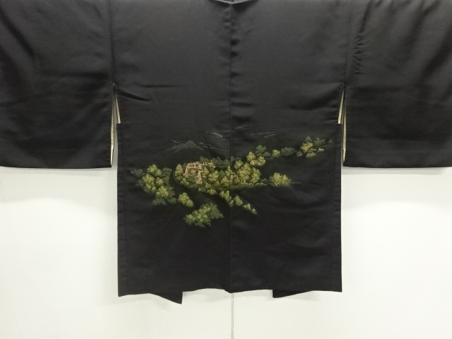 JAPANESE KIMONO / HAORI / SILK / WOVEN SCENERY